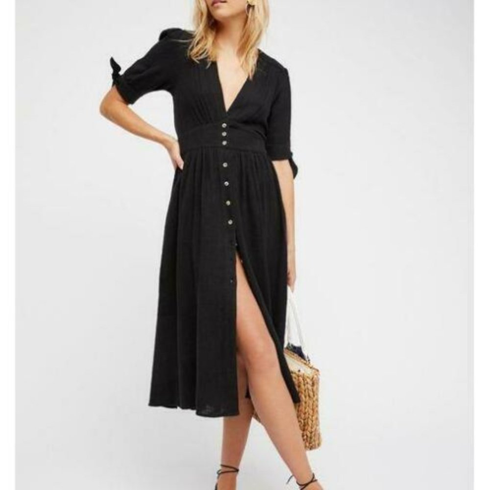 Free People Love of my life Midi dress in Black